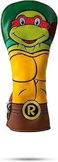 Pins & Aces TMNT Utility Head Cover - Premium, Hand-Made Leather Headcover - Teenage Mutant Ninja Turtle Head, Tour Quality Golf Club Cover - Style and Customize You Golf Bag