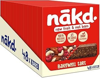 Nakd Bakewell Tart Natural Fruit & Nut Bars - Vegan - Healthy Snack - Gluten Free, 35 g (Multipack case 48 Bars)