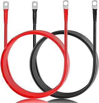 Auxbeam7FT 7AWG Battery Cables with 0.23" and 0.31" Tinned Copper Ring Terminal Lugs Battery Wires for Switch BA80,GA80,RA80,RA60,AR-800,AR-820,AR-600,RA80 XL,RB80 XL,RA80 X2,AC-1200,RC-800 (RA84)