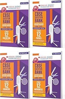 Oswaal CBSE Question Bank English Core | Physics | Chemistry | Mathematics (Set of 4 Books) For Class 12 | Based On Latest CBSE Syllabus with 1500+ ... With Mind Maps & Revision Notes For 2026 Exam