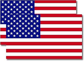 Magnet Me Up American Flag Magnet Decal, 3x5 inches, 2 Pack, Red, White, and Blue, Heavy Duty Automotive Magnet for Car Truck SUV, Mailboxes, or Any Other Magnetic Surface, Gift, Made in USA