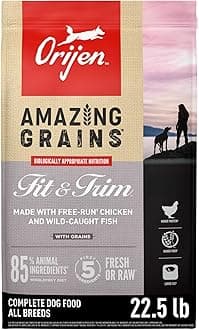 ORIJEN Amazing Grains High Protein Dry Dog Food Fit & Trim Recipe 22.5lb Bag