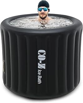 CO-Z Ice Bathtub,Cold Plunge Tub with Electric Air Pump, Portable Ice Bath Tub for Athletes, Ice Tub with Protective Cover for Recovery at Home, Outdoor Collapsible Cold Therapy Pod for Adult