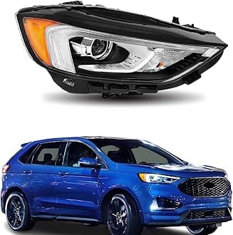 Passenger Right Side Headlights Assembly Compatible with 2019 2020 2021 Ford Edge w/DRL, Halogen Headlights