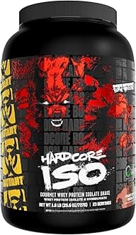 Harcore ISO Whey Protein Isolate Powder Acts Fast to Help Recover, Build Muscle, Bulk and Strength, 1.6 lb (Peanut Butter Chocolate)