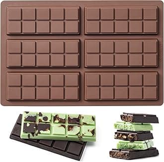 Chocolate Bar Mold,Non-Stick Chocolate Molds, 100% Food Grade Silicone Deep Mold for Dubai Pistachio Rod, Candy, Snacks, Knafeh Pistachio Rod and More(10 Snap)