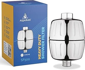 Heavy Duty Shower Filter – Latest Superior Advanced 30x Filtration - Universal Multi-Stage Shower Head Filter Reduces Chemicals, Chlorine & Odors - Chrome (SF500)