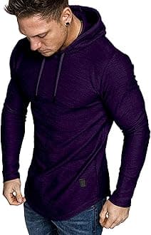 LexiartMens Fashion Athletic Hoodies Sport Sweatshirt Solid Color Fleece Pullover