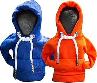 2Pcs Car Shift Knob Hoodie,Gear Shift Hoodie,Funny Sweater Hoodie for Gearshift,Automotive Interior Accessories（Blue and Orange）