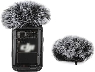 ADAHGrey Windscreen for DJI MIC 2 / OSMO POCKET 3 Microphone Furry Wind Muff Grey Foam, 2-Pack