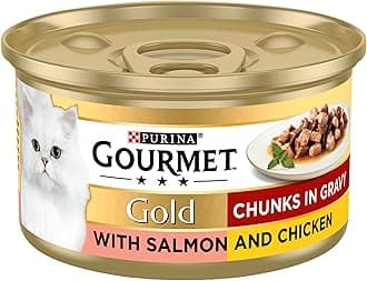 GOURMET Gold Chunks in Gravy Salmon and Chicken Wet Cat Food 85g (Pack of 12)