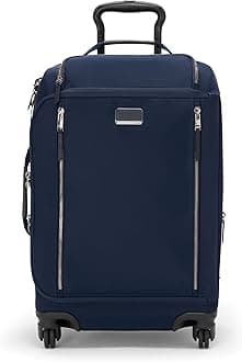TUMIVoyageur Leger 4 Wheeled Luggage - Women's Lightweight and Spacious, Sleek Silhouette, Durable Premium Suitcase - 21.8" International Expandable Carry-On, Indigo with Silver Hardware