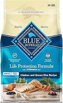 Blue Buffalo Life Protection Formula Adult Small Bite Dry Dog Food, Helps Build and Maintain Strong Muscles, Made with Natural Ingredients, Chicken & Brown Rice Recipe, 34-lb. Bag