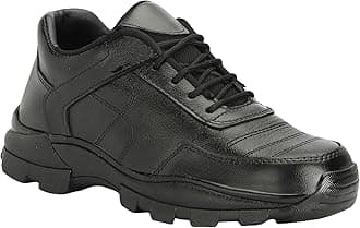 STONIX® Gola Industrial Safety Shoes for Men's | Sports Look & Genuine Leather | Lightweight Steel Toe | Slip Resistant & Comfortable for Construction Work's,(Size-07) Black