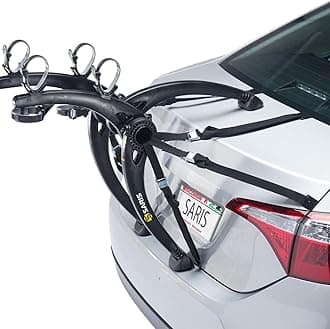 Saris Bones Car Trunk Bicycle Rack Carrier, Mounts 2-3 Bikes, Black - Durable, Rust-Free, Anti-Sway Straps, Fits Most Vehicles, Made in USA, Arc-Based Design, 100% Recyclable Materials