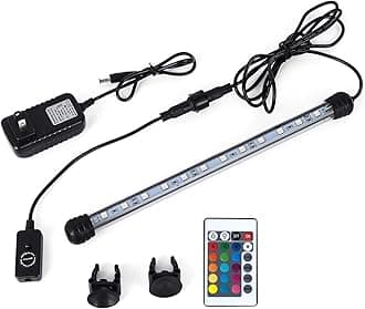 MQ 16 in Submersible LED Aquarium Light, 2.5W Color Changing Fish Tank Light with Remote Control, IP68 Crystal Glass 18 LEDs Lights Bar, for Fish Tank 20-25 inch