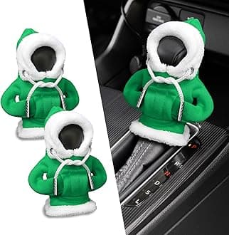 2PCS Hoodie Car Gear Shift Cover, Christmas Car Decor Gear Shift Knob Cover for Manual/Automatic Shift Knob, Car Interior Accessories Universal Fit Hoodie Gear Shift Cover
