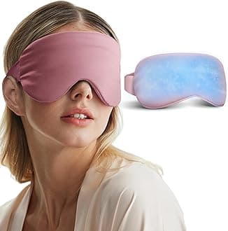 Cooling Eye Mask for Puffy Eyes - FSA HSA Eligible, Cold Eye Masks for Puffiness, Weighted Gel Eye Mask for Sleep, Reusable Ice Eye Mask for Dark Circles Migraines and Headache (Pink)
