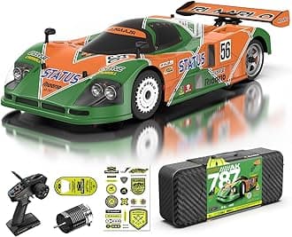 AMORIL RLAARLO 1/10 AK-787 Large Brushless High Speed RC Cars for Adults Fast 120 MPH,Hobby Remote Control Car with Carbon Fiber Chassis,CNC Split Driveshaft,Aluminum Wheel,500FT Range,Green