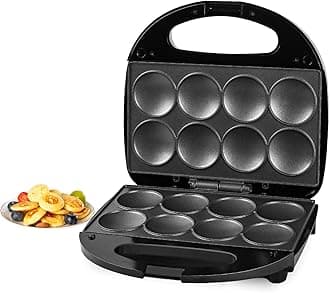 Pancake Maker, Mini Pancake Maker Machine Nonstick with Quick Heat-Up Make 8 pcs Pancakes, Electric Pancake Maker, Great for Breakfast, Snacks and Desserts