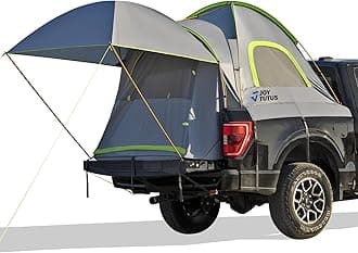 Pickup Truck Tent 5.5ft Bed Tent with Removable Awning, Waterproof PU2000mm Double Layer for 2 Person, Portable Truck Bed Tent - Green, Aluminum Pole