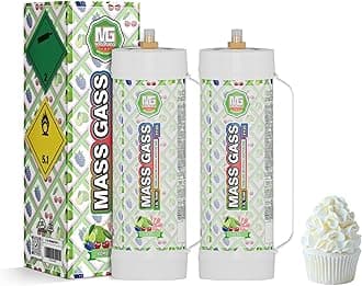 MassGass 3.3L Whipped Cream Charger 2112g×2 Cream Charger Food Grade Ideal for Home & Commercial Use(Nozzle Included) Bombpop Flavor 2-Pack