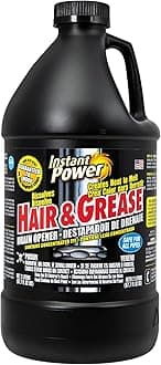 Instant Power Hair and Grease Drain Opener and Clog Remover 2 Liters (67.7 Fl Oz), Black