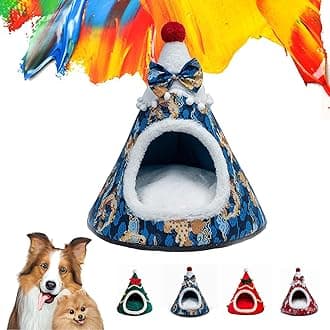 Christmas Tree Cat Bed, Christmas Tree Cat Housem, Christmas Pet Bed,Cat Christmas Bed, Cat Christmas Tree Bed, Christmas Ornament Cat Bed for Indoor Cats (C, Large)