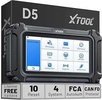 D5 Car Code Reader and Reset Tool, Engine ABS SRS Transmission Car Diagnostic Tool with EPB Service, ABS Bleed, Throttle Relearn, Clear Check Engine Light Code Reader with 10 Resets, Free Update