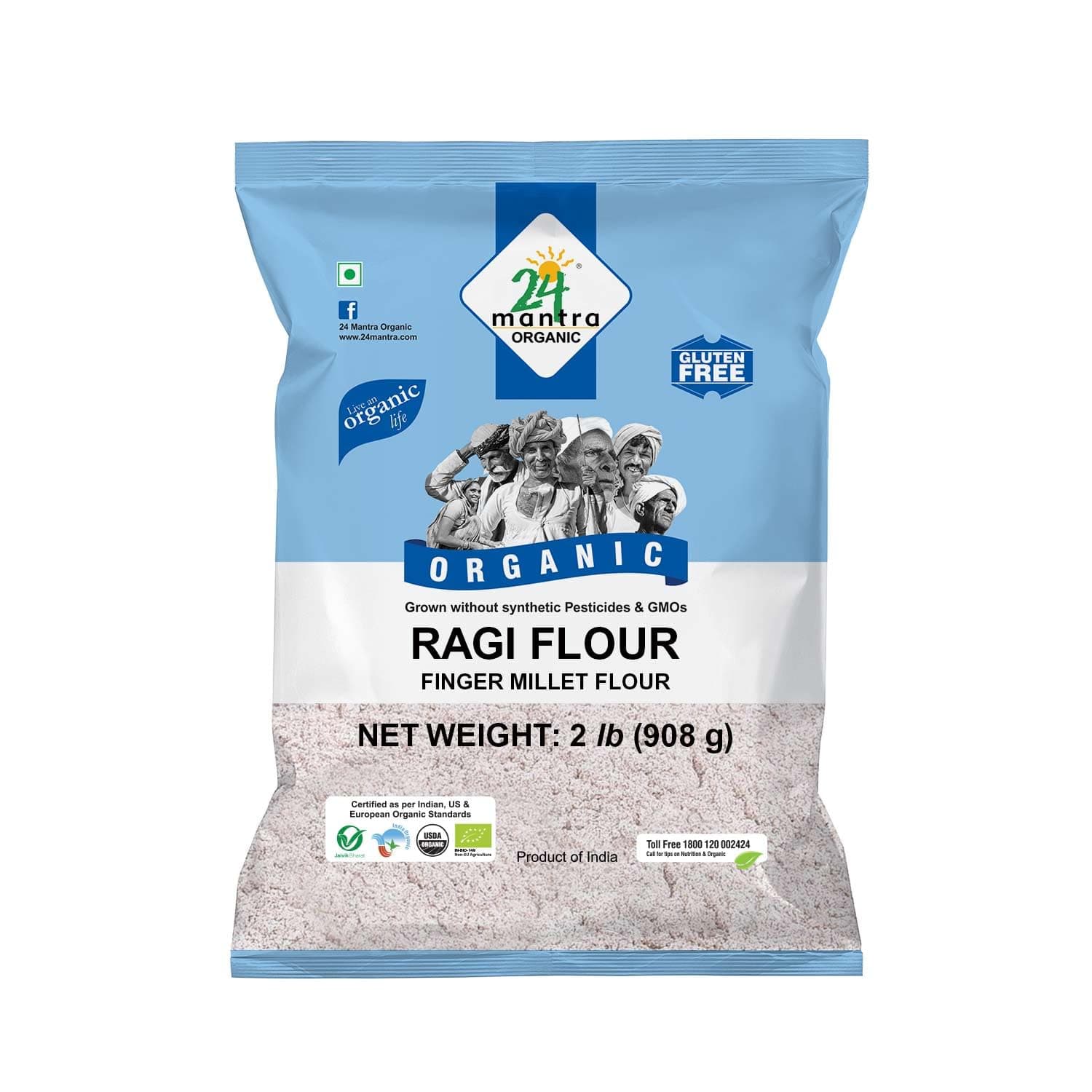 24 Mantra Organic Organic Flour, Ragi, 2 Pounds