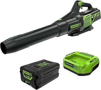 Greenworks 60V (610 CFM / 130 MPH) Cordless Leaf Blower, High Power, Lightweight & Quiet Operation for Wet Leaves, Driveways and Dense Gravel, Includes 2.5Ah Battery & 5A Rapid Charger