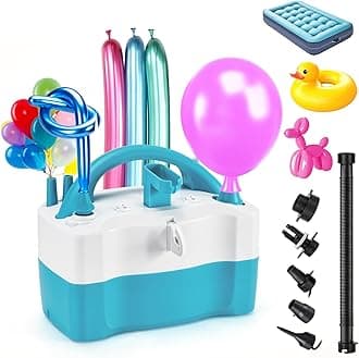 AGPtEK Balloon Pump Electric 3-in-1 Portable Air Pump Electric Air Balloon Pump 600W for 260q Foil Mylar Latex Double-Stuffed Balloons, Inflator Deflator for Pool Floats Air Bed Compression Bag