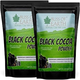 Carbon Black Cocoa Powder Indonesian Natural and Unsweetened, Dark Roast Perfect for Cooking & Baking Cakes, Biscuits, Oreo, Chocolates, Smoothies 2x200g