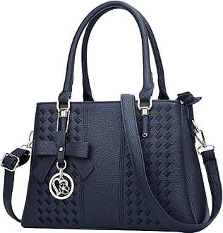 KKXIU Women Satchel Bags Handle Shoulder Handbags and Purses Pockets Zipper Leather Crossbody Bags