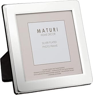 Maturi Silver Plated Photo Frame - Flat Edge Finish 4 x 4-inch (10 x 10cm)