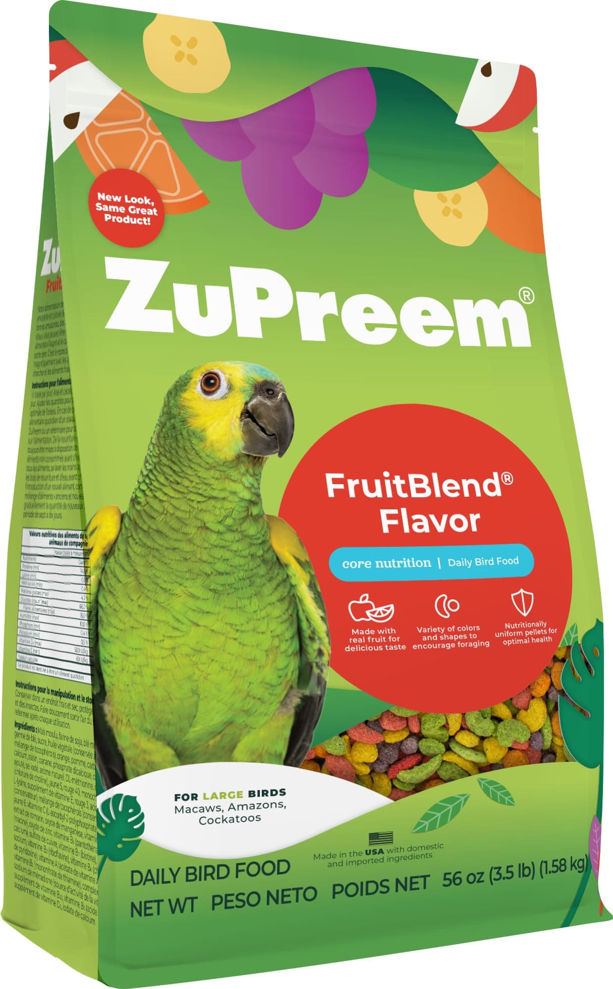 ZuPreem Fruit Blend Diet for Large Birds, 3.5-Pound