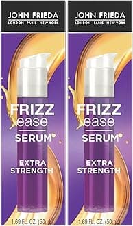John Frieda Frizz Ease Extra Strength Hair Serum, Instantly Smooths for Healthy, Hydrated, Frizz-Free Hair, for Thick and Coarse Hair, with Argan + Coconut Oil for Heat Protection, 1.69 Oz, Pack of 2