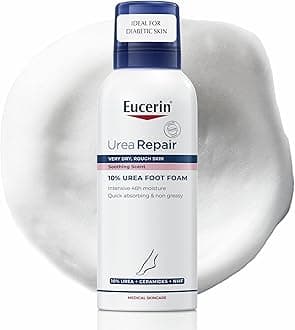 Eucerin UreaRepair Plus 10% Urea Foot Foam 150ml, Moisturising Foam for Very Dry Feet, Foot Treatment Skincare with Urea and Ceramides