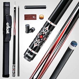 CRICAL Carbon Fiber Pool Cue Stick 58" Billiard Cue Sticks Professional Low Deflection Pool Sticks with 3/8 * 8 Pin Joint and 12.5mm Tip