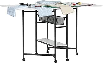 Studio Designs Sew Ready Fabric Cutting Standing Table with Craft Organizers - 58.75" W x 36.5" D x 30" H - Charcoal / White