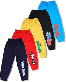 T2F Boy's Regular Fit Printed Cotton Track Pant (Pack of 5)