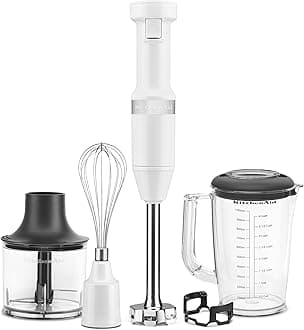 KHBV83WH Variable Speed Corded Hand Blender with Accessories, White