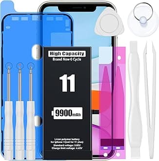 EMNT（9900mAh Battery for iPhone 11 (2024 New Version), (Model:A2111, A2221, A2223) High Capacity Than Others Replacement Battery with Complete Repair Tool Kit and Instructions.