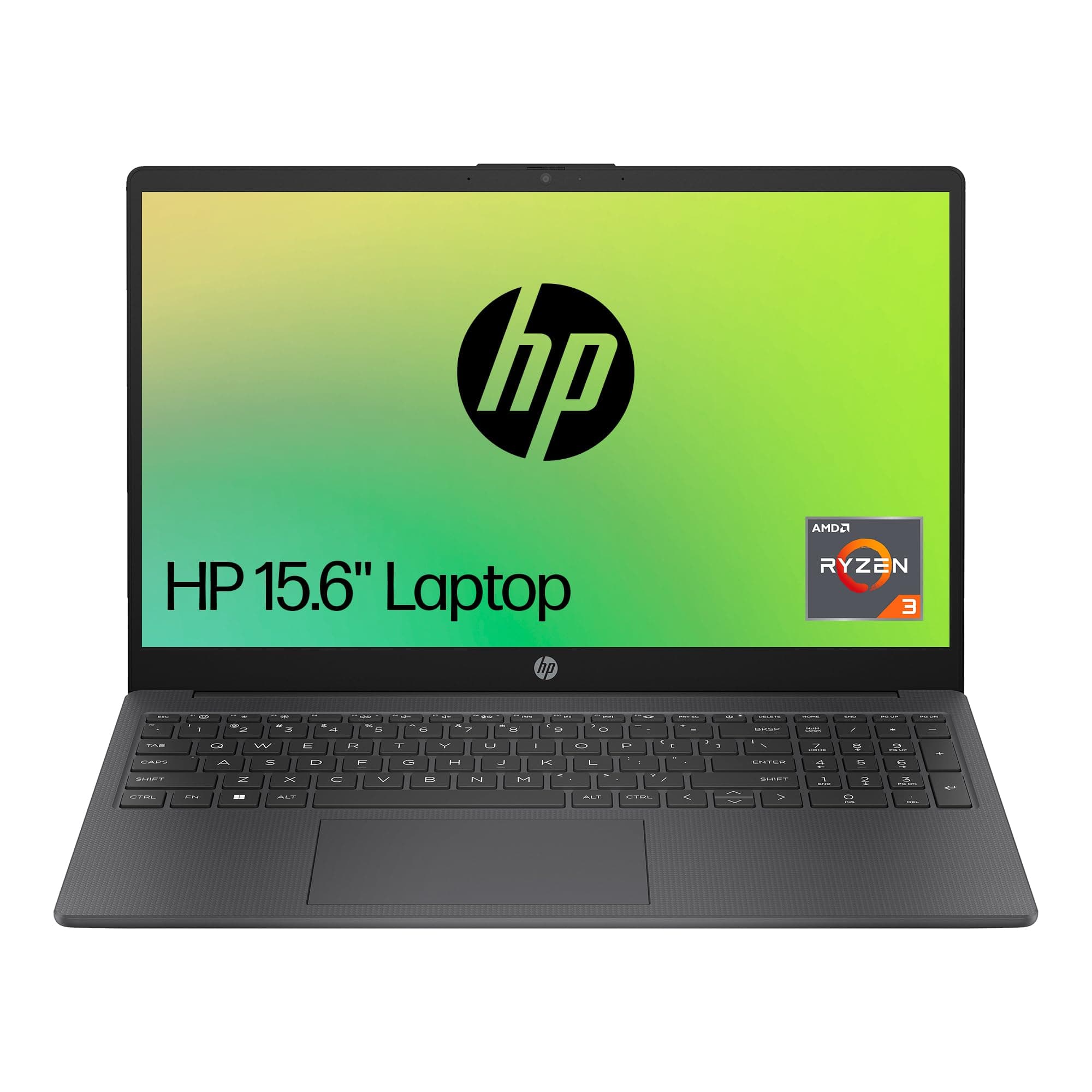 HP 15.6" Laptop, AMD Ryzen 3-7320U Processor, 4 GB RAM, 128 GB SSD, AMD Radeon Graphics, FHD Display, Up to 10hrs battery, Win 11, Dual Speakers, Chalkboard Gray, 15-fc0003sa