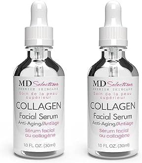 Collagen Serum with Facial Moisturizer - Peptide Collagen Serum for Face, Lifting, Plumping, & Firming Collagen Facial Serum Improves Elasticity, Reducing Acne (1+1 Fl Oz, 2-Pack)