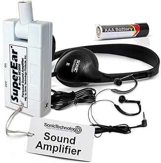 SuperEar Model SE5000 (PSAP) for Seniors - Hearing Amplifiers for Seniors, Super Ear Personal Sound Amplifier, Sound Amplifier Listening Device and Audio Accessories in 50dB Ambient Sounds Increase