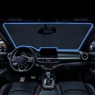 LANTU Windshield Sunshade for 2019-2021 2022 2023 2024 Kia Forte FE, LXS, GT-Line, EX, GT Accessories Foldable Sun Shield Block UV Rays with Dual-Silver Coating Keeps Car Interior Cool& Protected