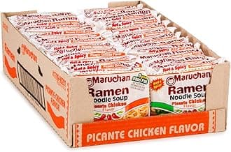 Maruchan Ramen Picante Chicken, Instant Ramen Noodles, Ready to Eat Meals, 3 Oz, 24 Count