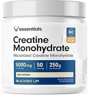 Pure Micronized Creatine Monohydrate for Women and Men - Easy to Mix and Unflavored - 5G Per Serving - 50 Servings - 250 Grams Per Container