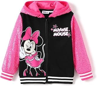 DisneyFrozen Elsa Stitch Minnie Mouse Toddler Girl Jacket Sequin Zipper Hoodie Sweatshirt Coat Birthday Clothes 3-13 Years